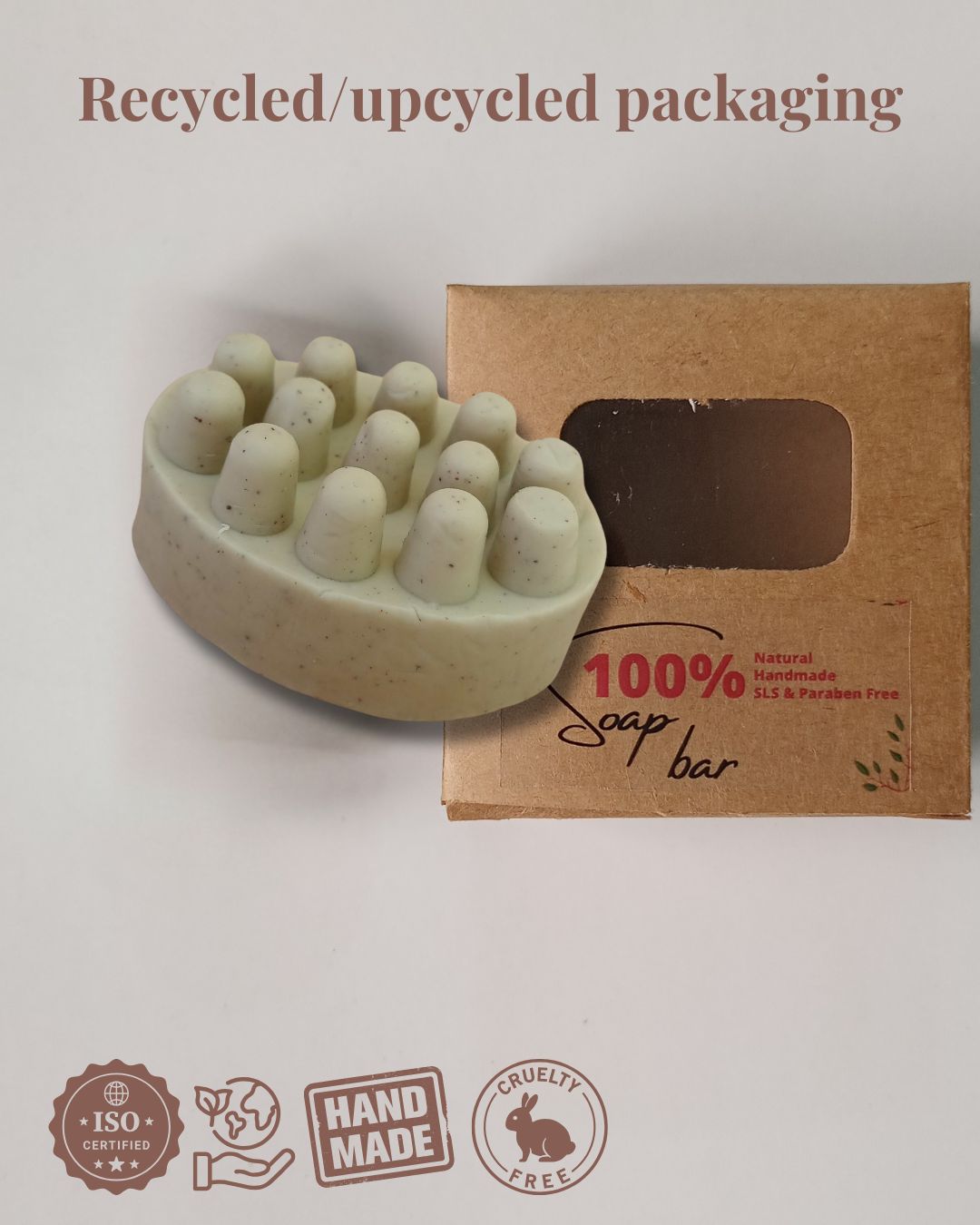 Goat Milk and Shea Butter Coffee Scrub Soap Bar - 100g – Body Soap on Brown Living™. SKU: SOB-SOAP-14AN. Img 4.