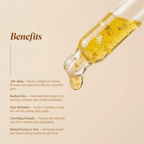 Gold Leaf Facial Oil- 30ml – Face Oil on Brown Living™. SKU: GLFO-01_24BL43. Img 3.