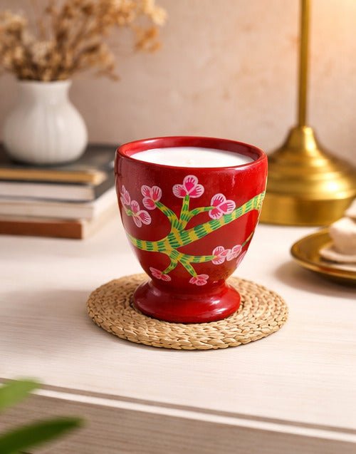 Gond Blossom Glow Candle Natural Resin Aromatic Candle – Candles & Fragrances on Brown Living™. SKU: GDBPTCMDMC05. Img 1.