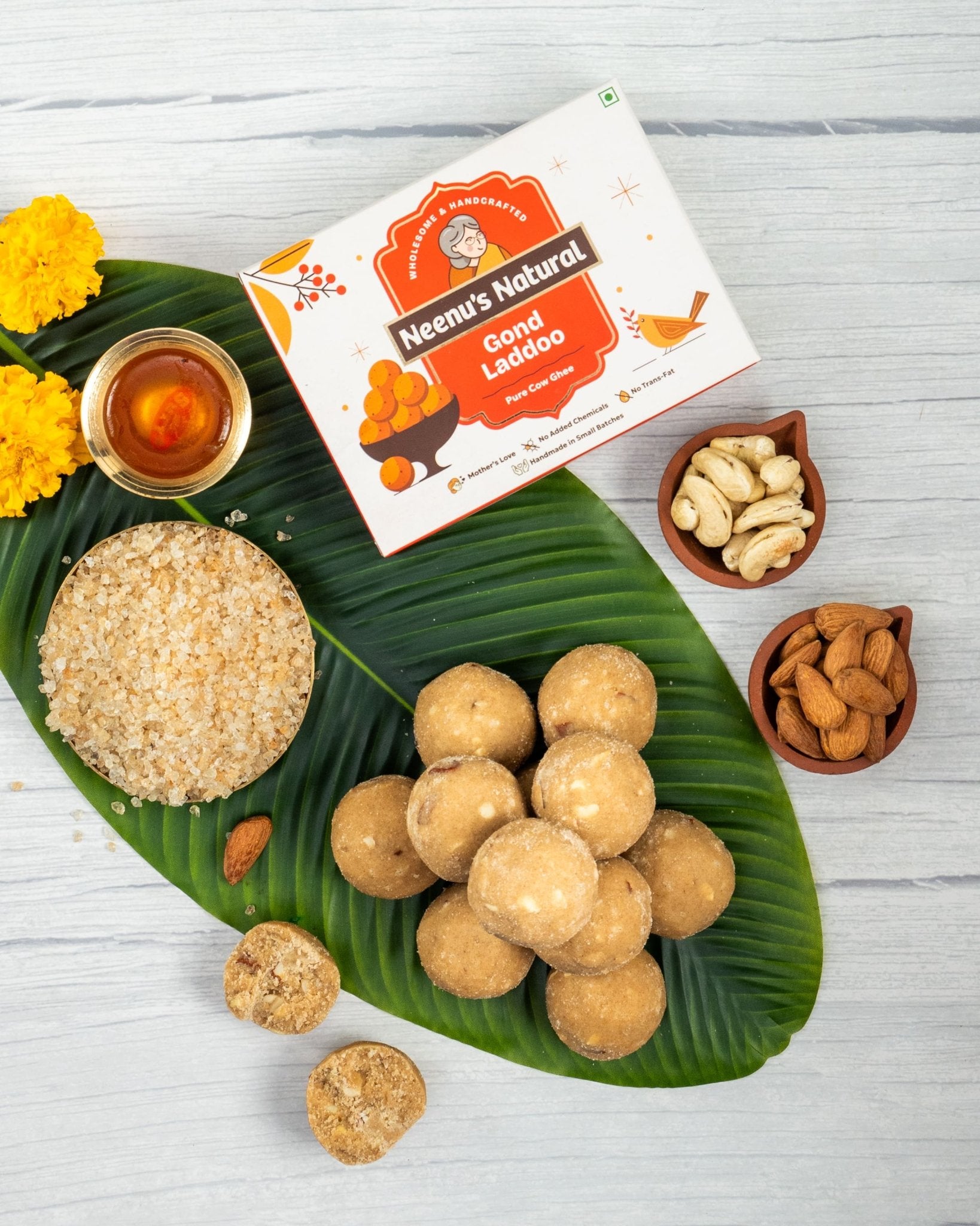 Gond Ke Laddoo | Nutritious Ayurvedic Energy Laddoo for Health – Sweets on Brown Living™. SKU: NN_18. Img 4.