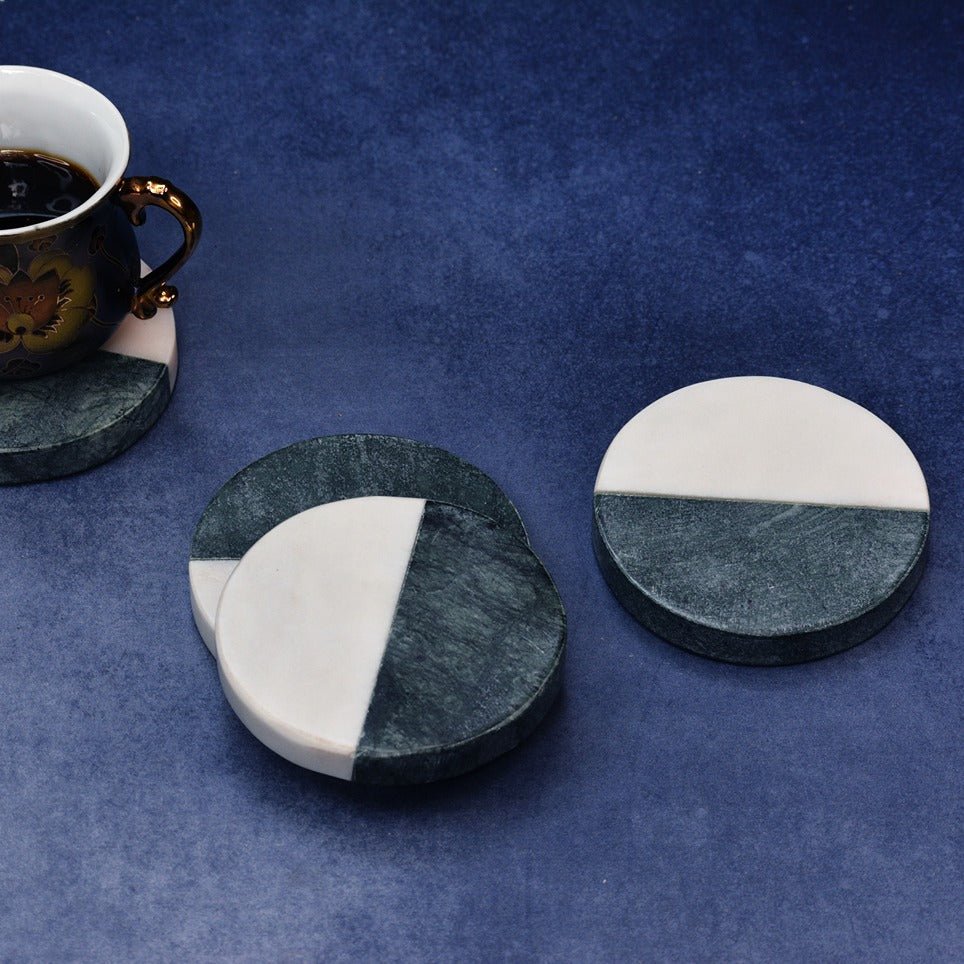 Indian Marble Coasters (Set of 4) – Coasters on Brown Living™. SKU: MB9. Img 1.