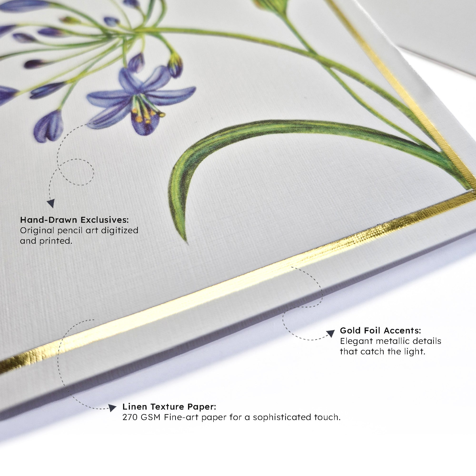 Greeting Cards Floral Collection | Set of 8 | A6 Size – Greeting & Note Cards on Brown Living™. SKU: GC01. Img 2.
