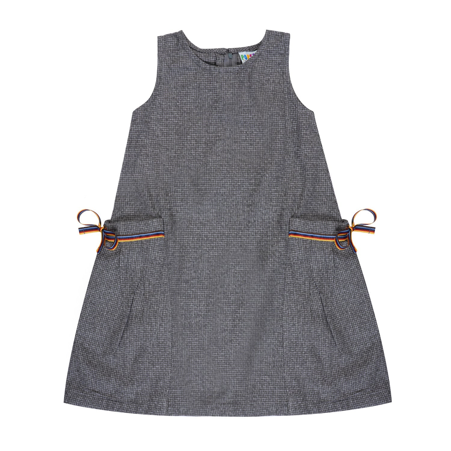 Grey Bow - Detail Dress For Girls | Regular Fit Elegant Party Wear – Kids Daywear Sets on Brown Living™. SKU: PG167_1. Img 1.