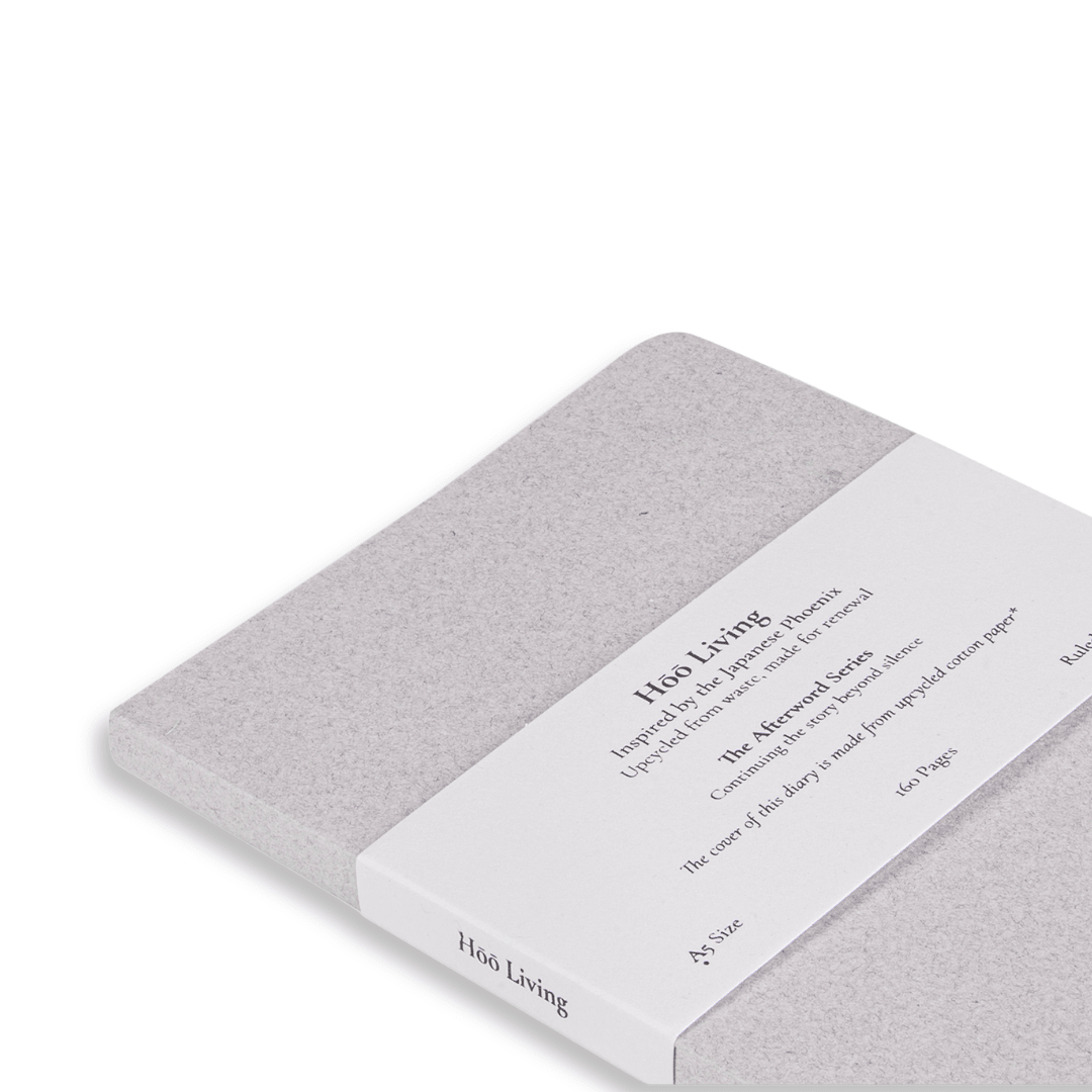 Grey Cotton Cover Softback Notebook Made from Upcycled Sanitary Pads – Notebooks & Notepads on Brown Living™. SKU: SGC3GRC1A5-160. Img 2.