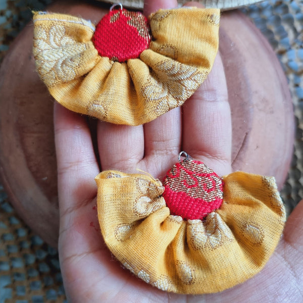 Gul- Upcycled Fabric Earrings | Handcrafted by Artisans | Verified Sustainable Womens earrings on Brown Living™