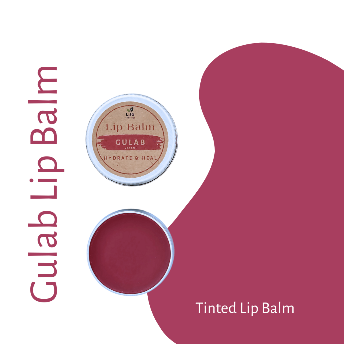 Gulab Lip Balm | For Pigmented & Chapped Lips – Lip Balms by Lilo Naturals available on Brown Living™. Pack Of 1 . SKU: SKU00001 - 1. Img 2.