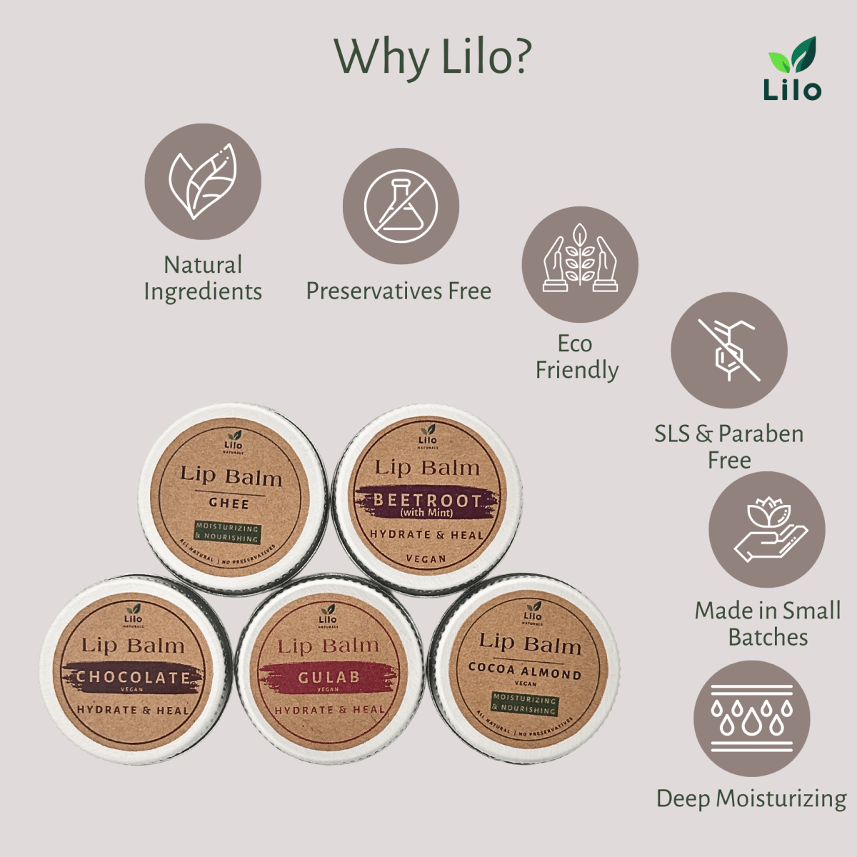 Gulab Lip Balm | For Pigmented & Chapped Lips – Lip Balms by Lilo Naturals available on Brown Living™. Pack Of 1 . SKU: SKU00001 - 1. Img 6.