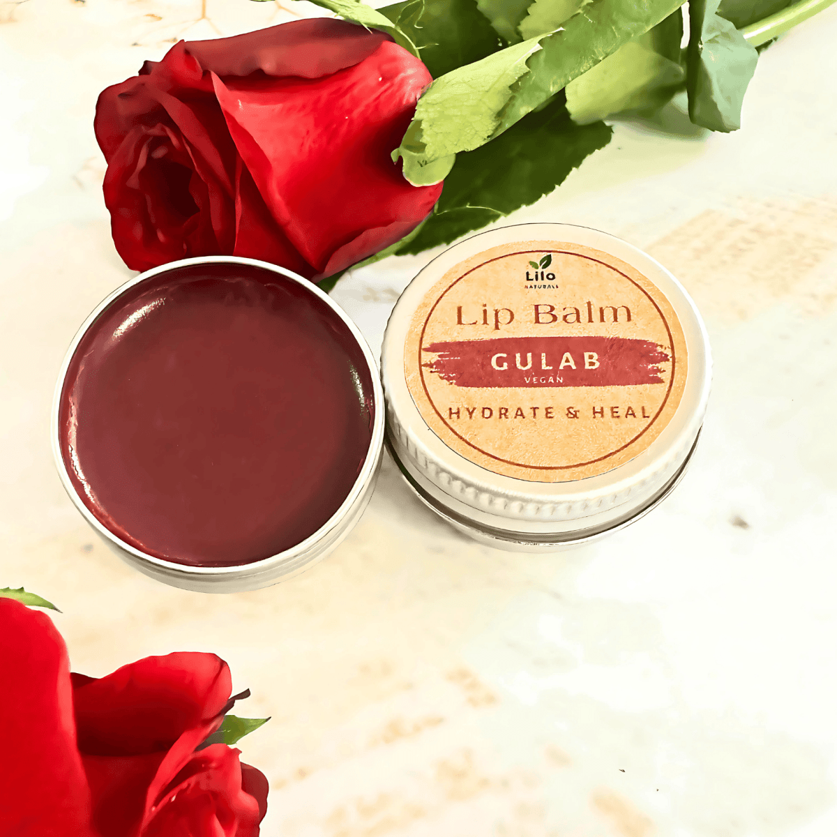 Gulab Lip Balm | For Pigmented & Chapped Lips – Lip Balms by Lilo Naturals available on Brown Living™. Pack Of 1 . SKU: SKU00001 - 1. Img 8.