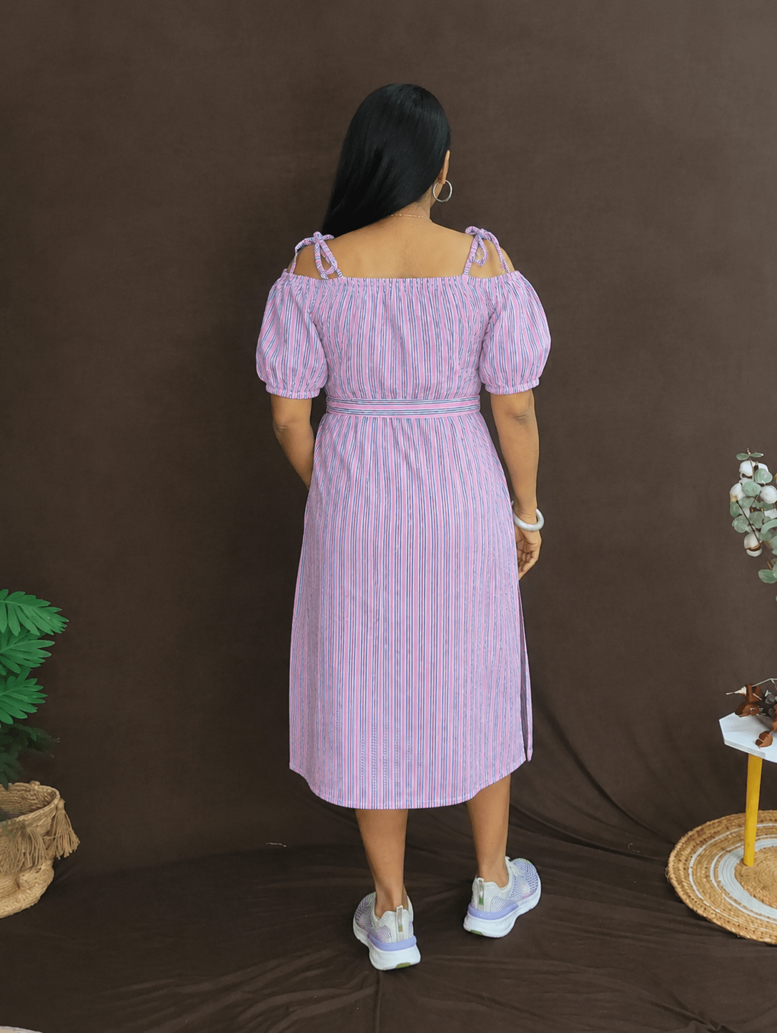 Gulabi Breeze Dress for Women | Lightweight Floral Casual Dress – Womens Dress on Brown Living™. SKU: DEC25-PSD-GHHJ-MR-1. Img 3.