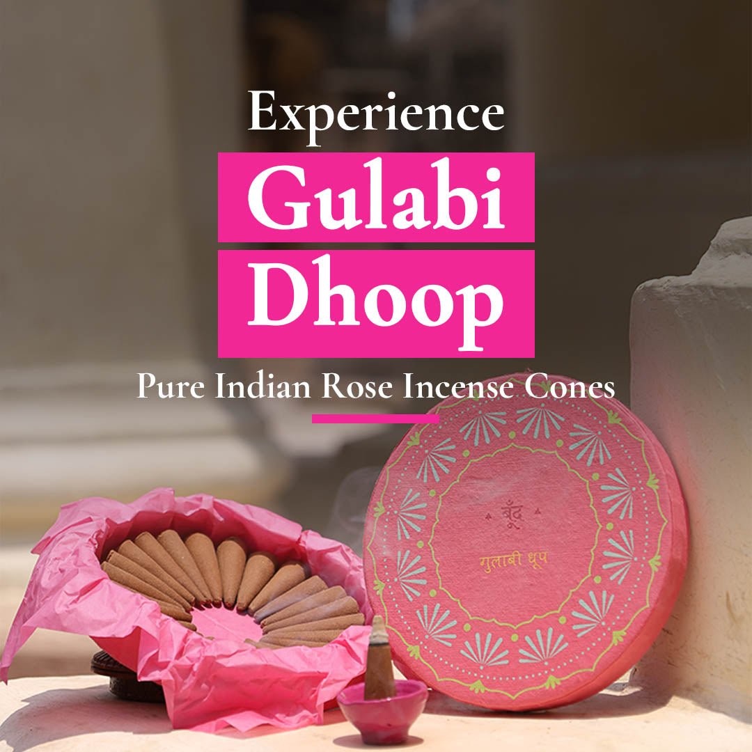 Gulabi Dhoop - Pure Indian Rose Incense Cones – Candles & Fragrances by Boond Fragrances available on Brown Living™. . SKU: BFD01. Img 8.