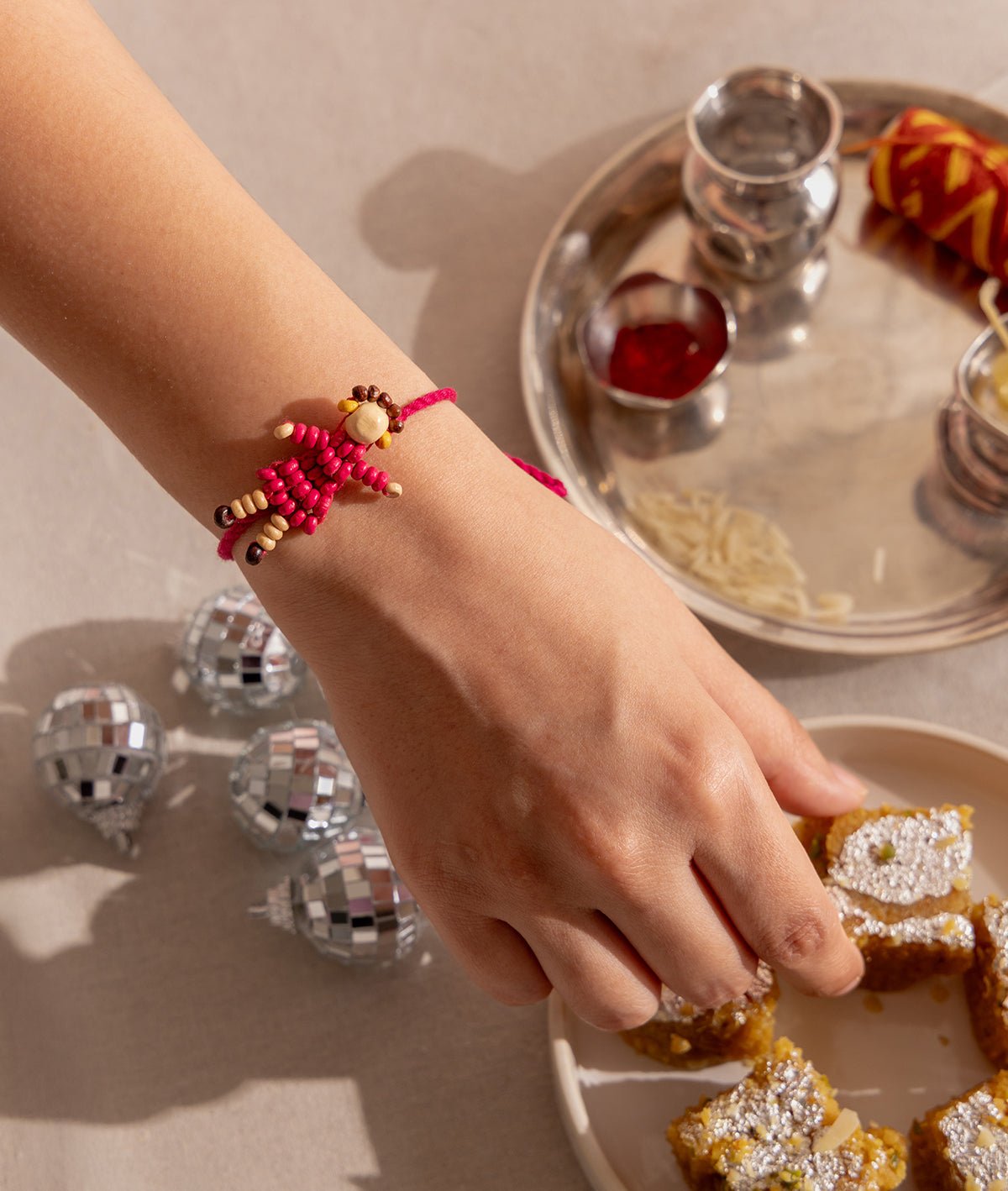 Gulmeher Disco Deewane Girl Rakhi | Handmade Designer Rakhi for Girls – Rakhi on Brown Living™. SKU: GUL-07. Img 2.