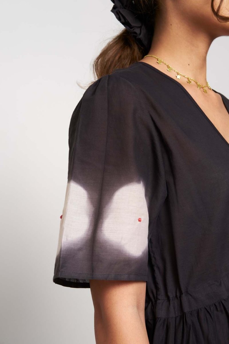 Hana Clamp Organic Cotton Wrap Dress | Naturally Dyed – Womens Dress on Brown Living™. SKU: SOS1003077. Img 4.