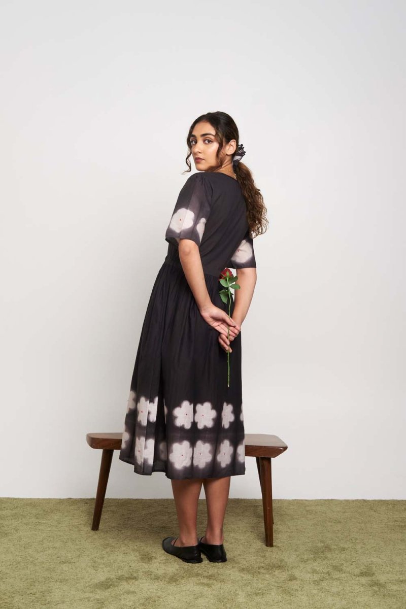 Hana Clamp Organic Cotton Wrap Dress | Naturally Dyed – Womens Dress on Brown Living™. SKU: SOS1003077. Img 3.