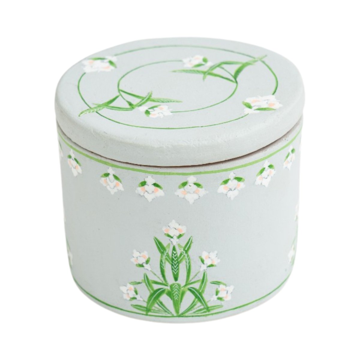Hand Painted Terracotta Candle with Lid – Candles & Fragrances on Brown Living™. SKU: CN089A. Img 2.