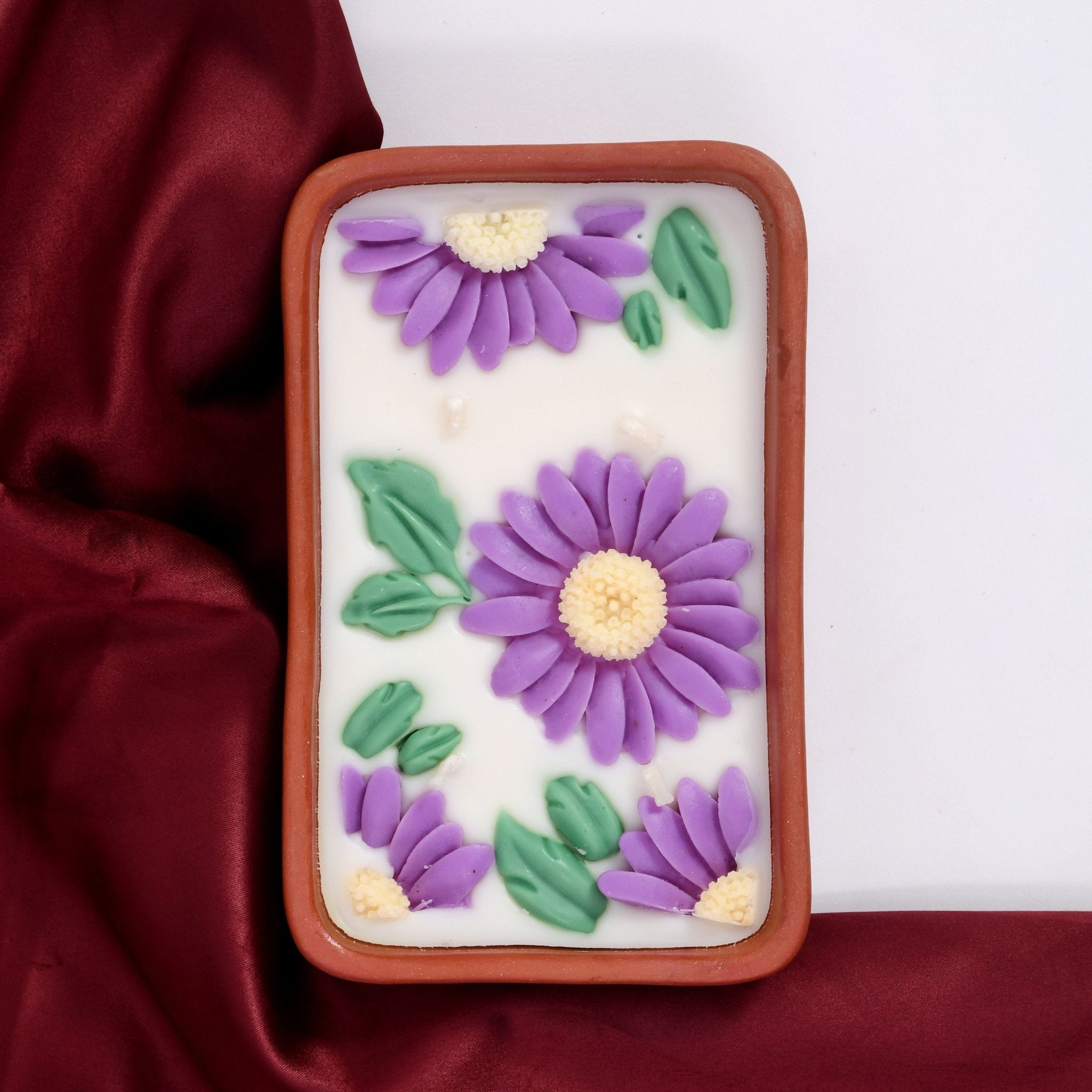 Hand - Poured Floral Soy Candle – 4 Wicks | Lavender, Jasmine, Mandarin – Candles & Fragrances on Brown Living™. SKU: CAN0011_01. Img 5.
