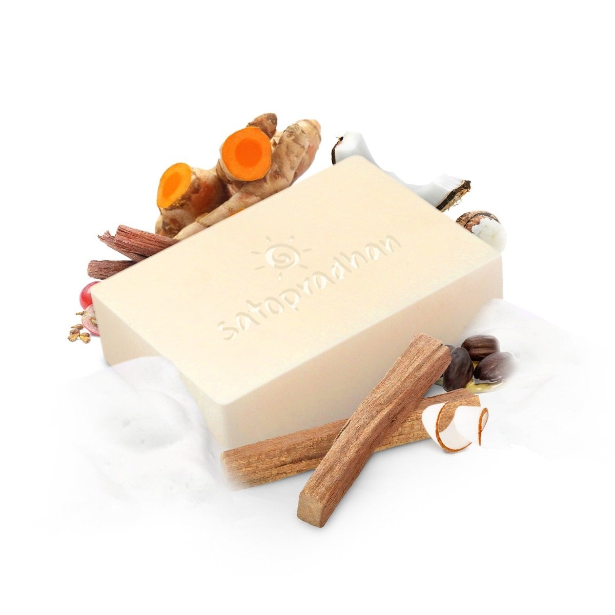 Handcrafted Anti - Ageing Haldi Chandan Soap - 80g – Body Soap on Brown Living™. SKU: 3BC_HCS - 1H. Img 1.