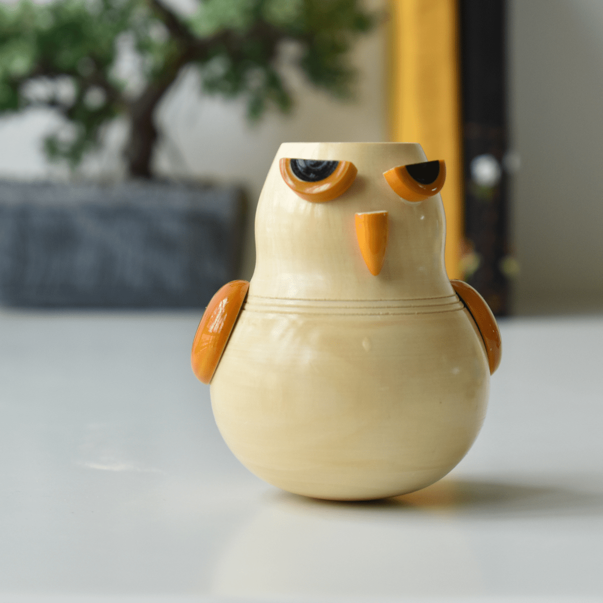 Handcrafted Channapatna Grumpy Dancing Doll – Action Figures & Collectibles on Brown Living™. SKU: CD-WOO-GRU. Img 1.