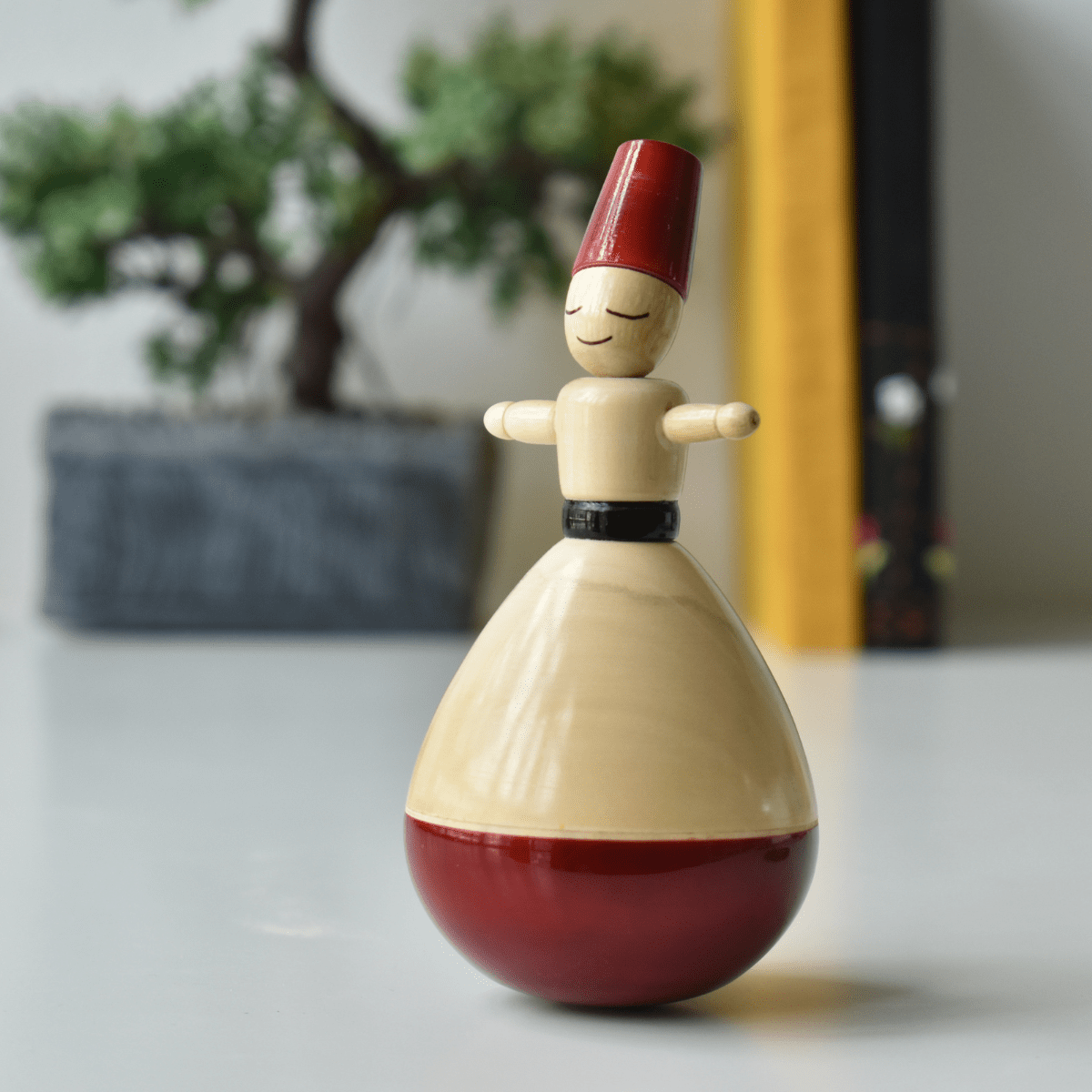 Handcrafted Channapatna Sufi Dancing Doll – Art & Craft Supplies on Brown Living™. SKU: CD-WOO-SUF. Img 1.