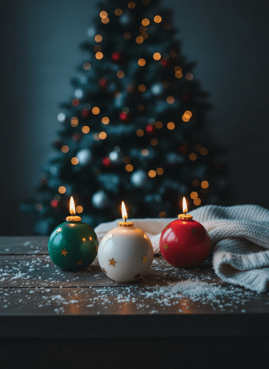 Handcrafted Christmas Ball | Soy & Beeswax Candle | Set of 3 – Candles & Fragrances on Brown Living™. SKU: CBC25. Img 2.