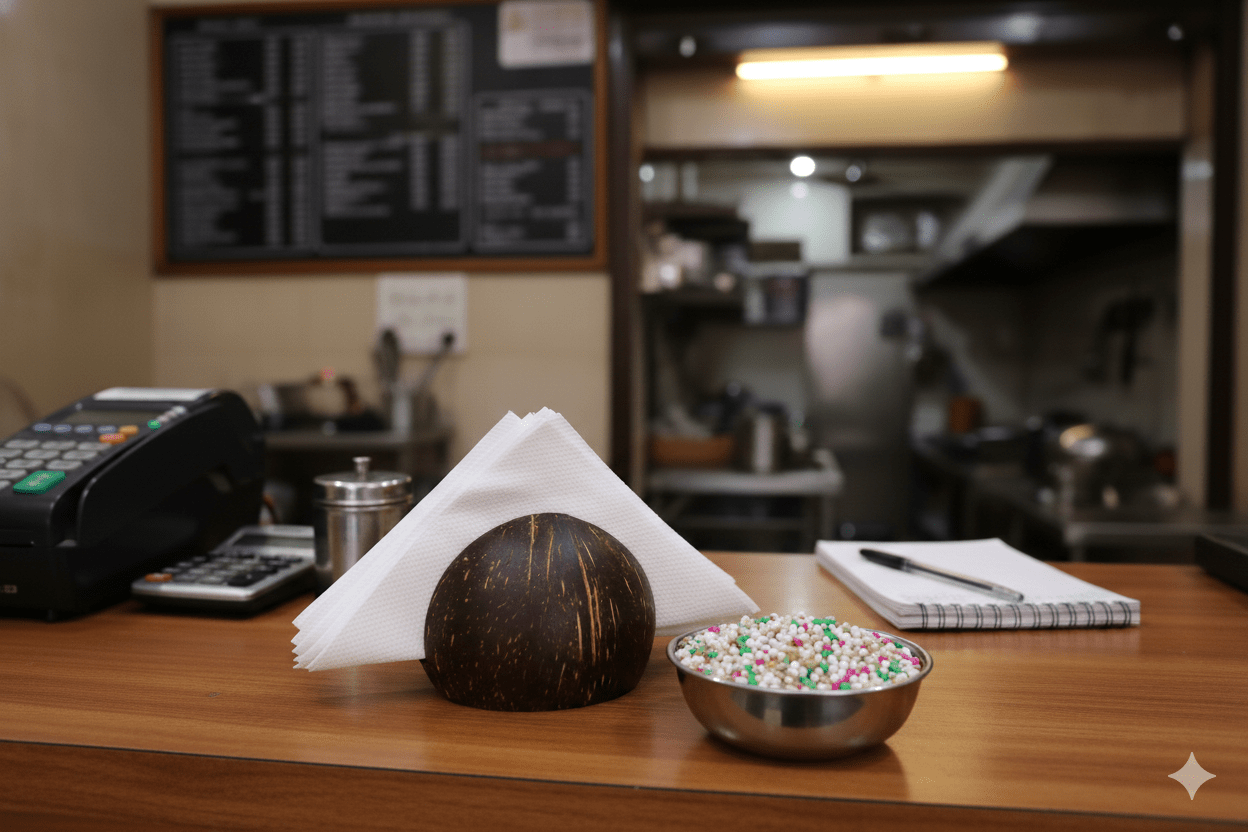 Handcrafted Coconut Shell Table Tissue Holder – Eco - Friendly Decor – Bath Accessories on Brown Living™. SKU: KOTT012. Img 3.