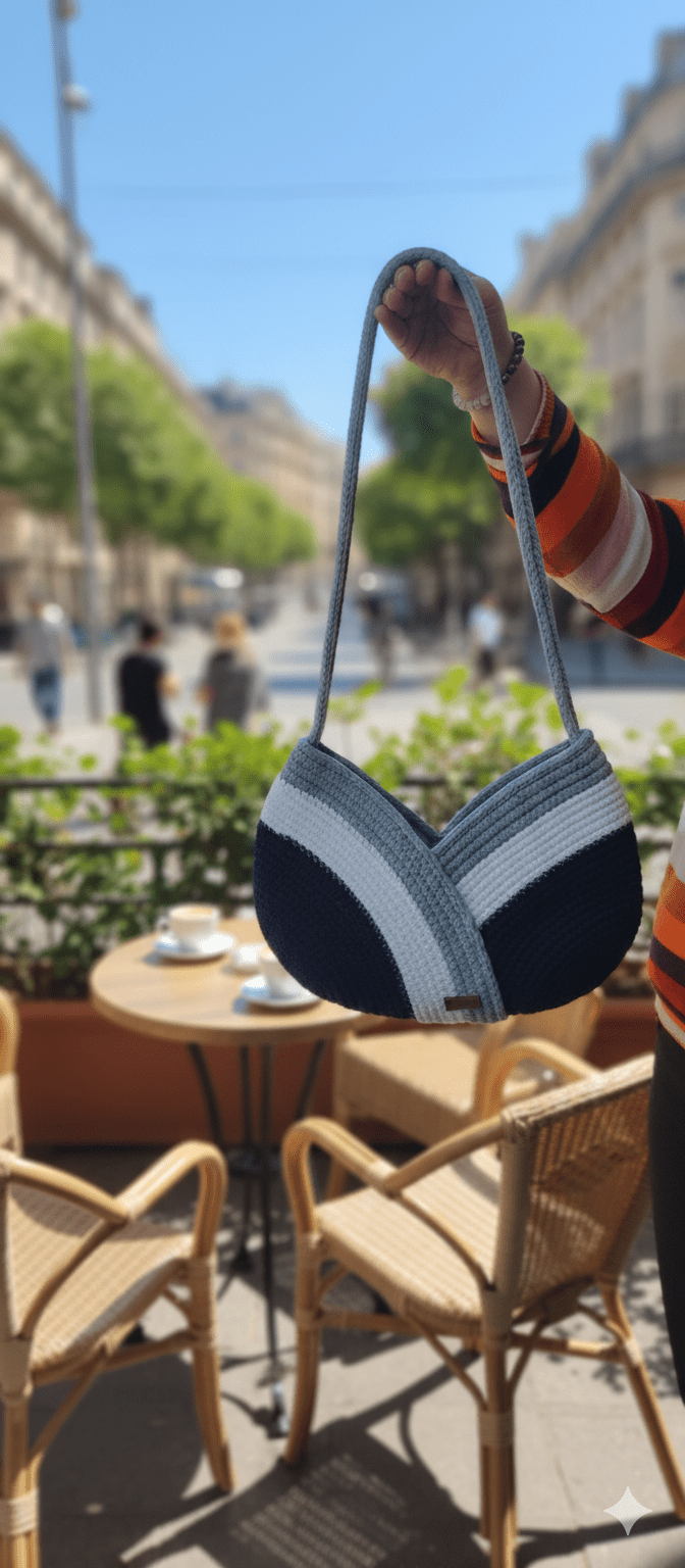 Handcrafted Cotton Rope Knot Bag Stylish Handmade Handbag – Hand Bag on Brown Living™. SKU: OEP944A. Img 2.