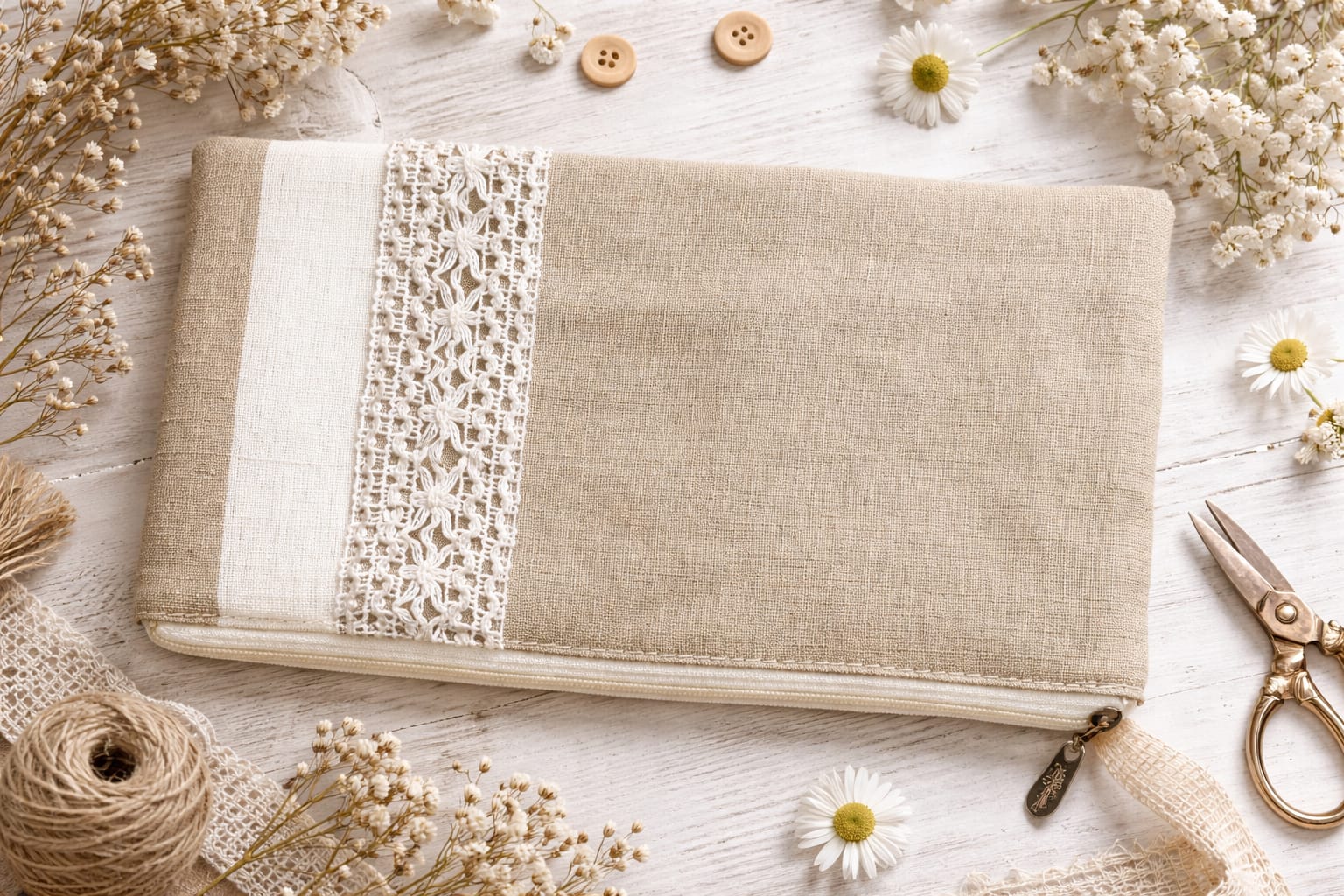 Handcrafted Cotton Travel Pouch – Eco - Friendly Lightweight Organizer – Travel Accessories on Brown Living™. SKU: GCP01-GREEN. Img 5.