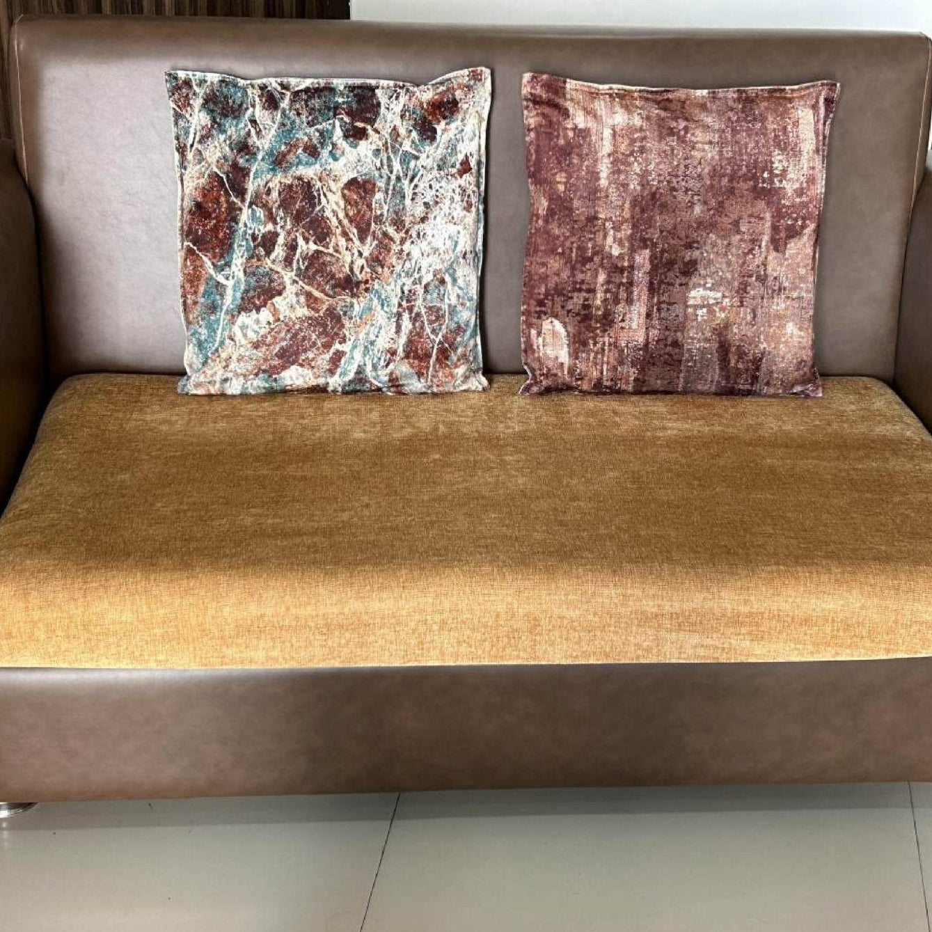 Handcrafted Cushion Covers – Set of 6 | Upcycled Cloth Textures – Covers & Inserts on Brown Living™. SKU: BL-IA-CC-1_2. Img 2.