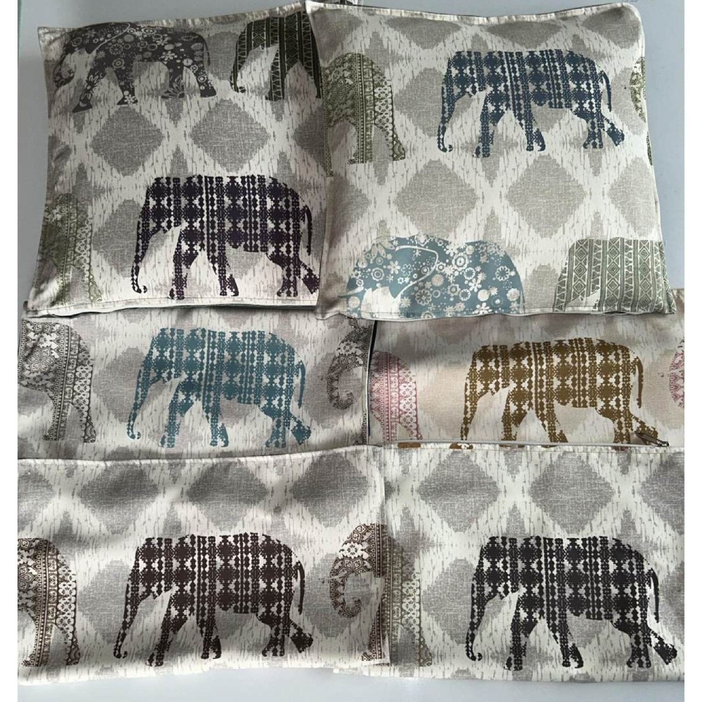 Handcrafted Cushion Covers – Set of 6 | Upcycled Cloth Textures – Covers & Inserts on Brown Living™. SKU: BL-IA-CC-1_4. Img 4.