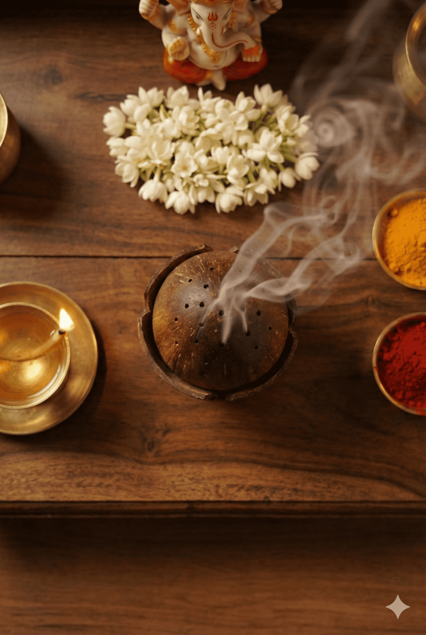 Handcrafted Dhoop Stand – Eco - Friendly Incense Holder – Pooja Needs on Brown Living™. SKU: KOTT006. Img 3.