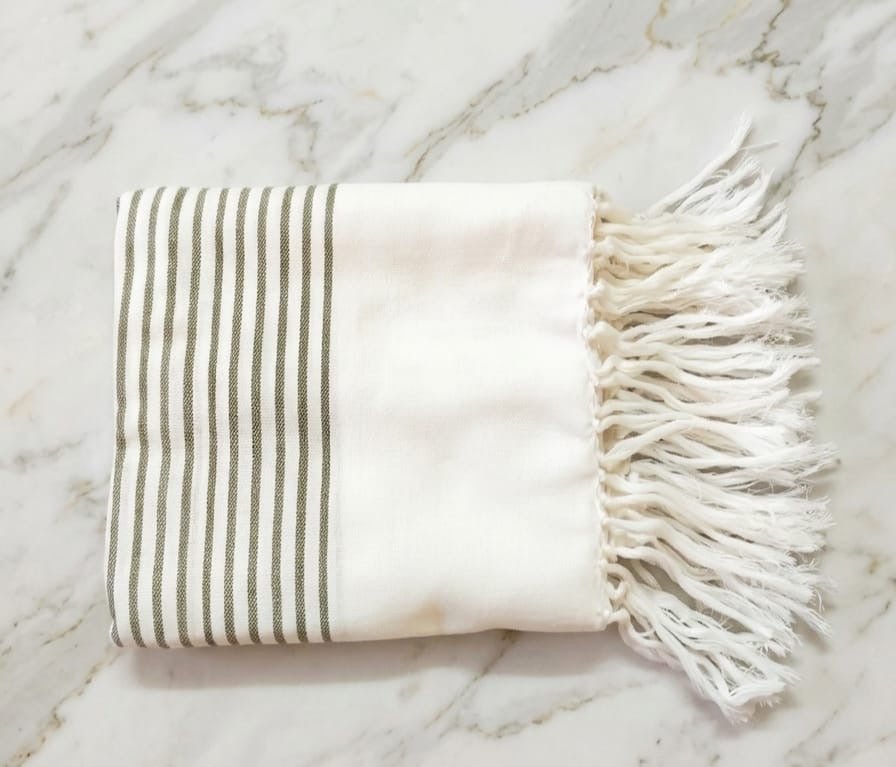 Handcrafted Easy Dry Bath Towel | 100% Cotton – Bath Linens on Brown Living™. SKU: Olivegreentowel. Img 16.