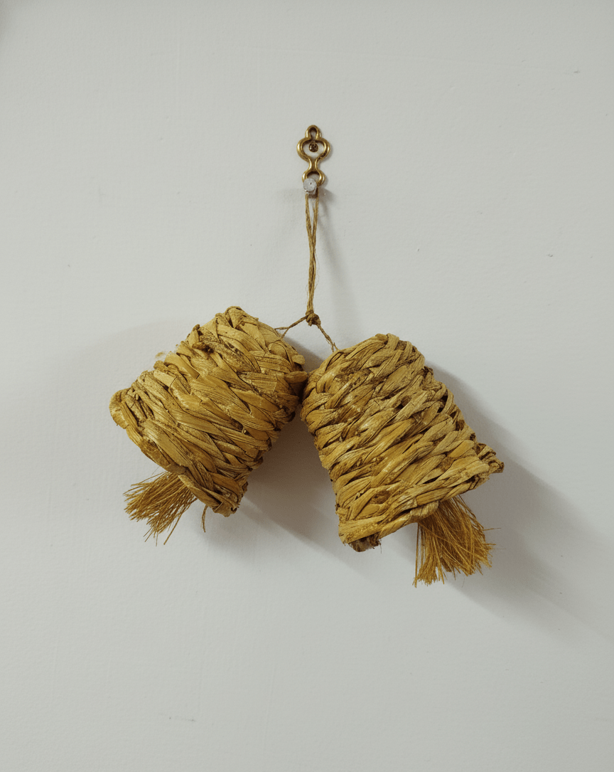 Handcrafted EcoCraft Banana Fiber Christmas Bell – Decor & Artefacts on Brown Living™. SKU: APPCL-111. Img 1.