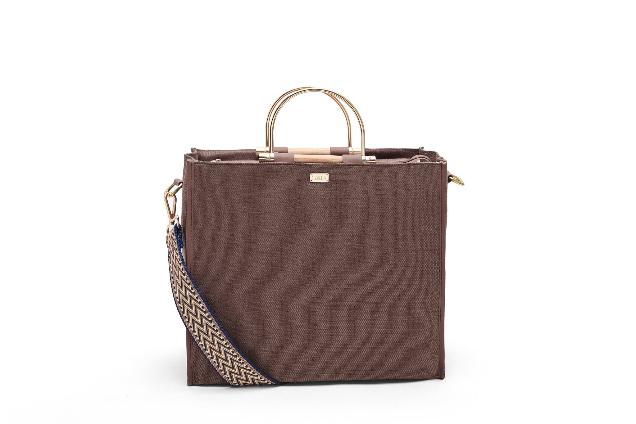 Handcrafted Hemp Fabric Everyday Tote Crossbody Bag – Bags on Brown Living™. SKU: GTB01-BROWN. Img 13.