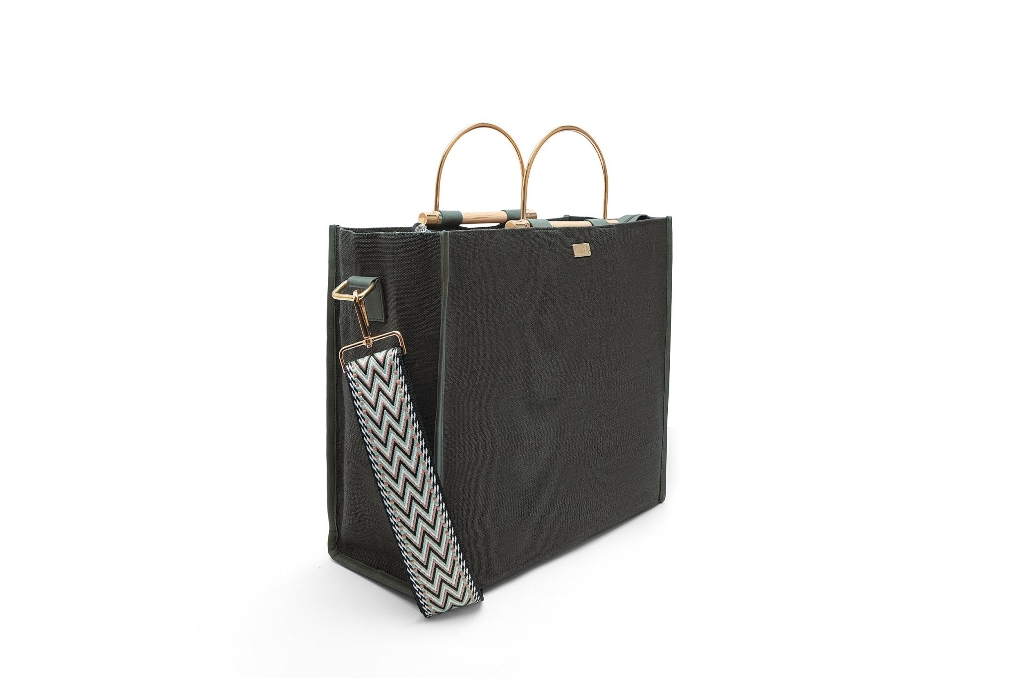 Handcrafted Hemp Fabric Everyday Tote Crossbody Bag – Bags on Brown Living™. SKU: GTB01-OLIVE. Img 10.