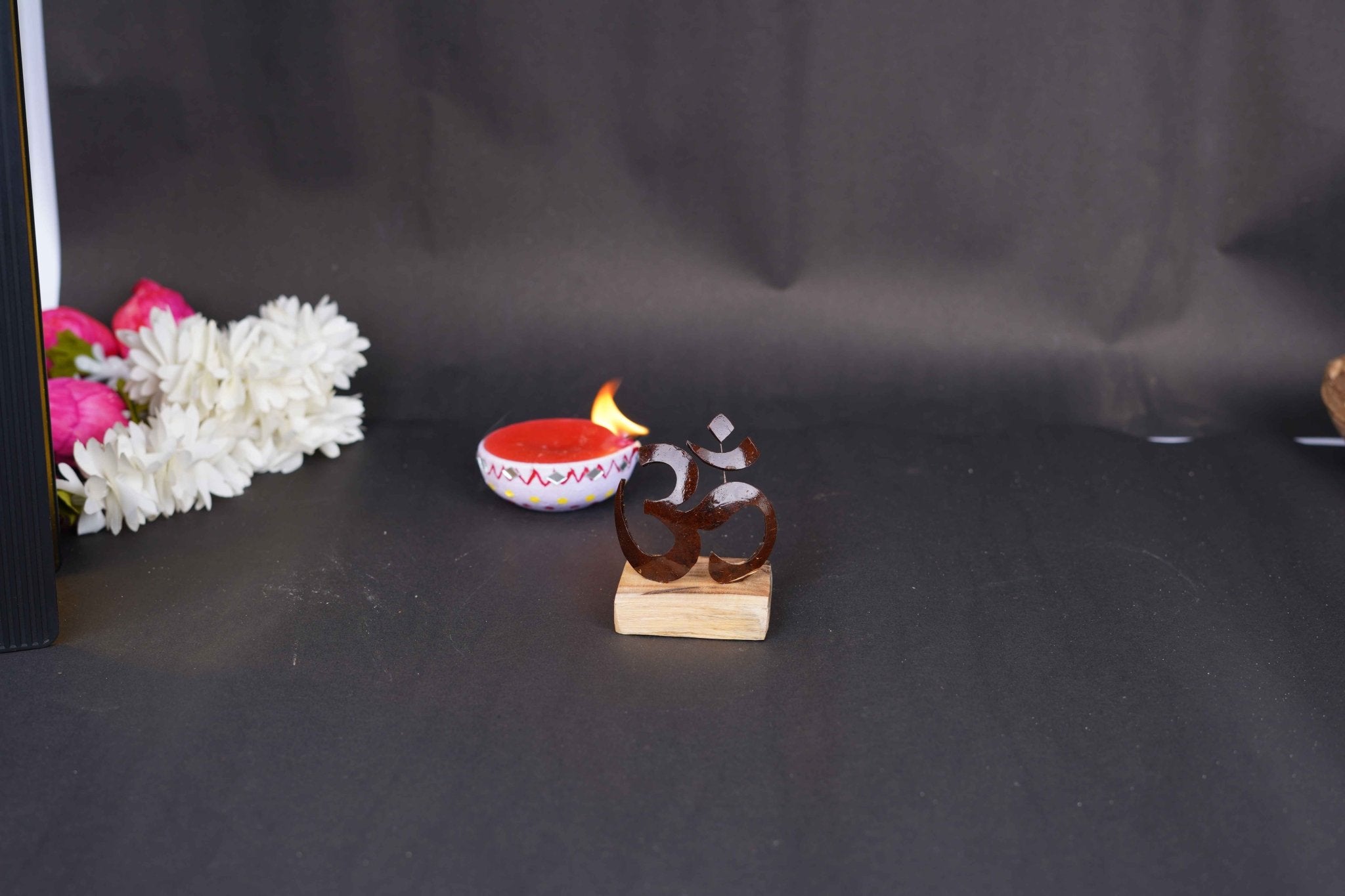 Handcrafted Hindu Symbol Statue | Coconut Shell Spiritual Decor – Pooja Needs on Brown Living™. SKU: KOTT026. Img 2.
