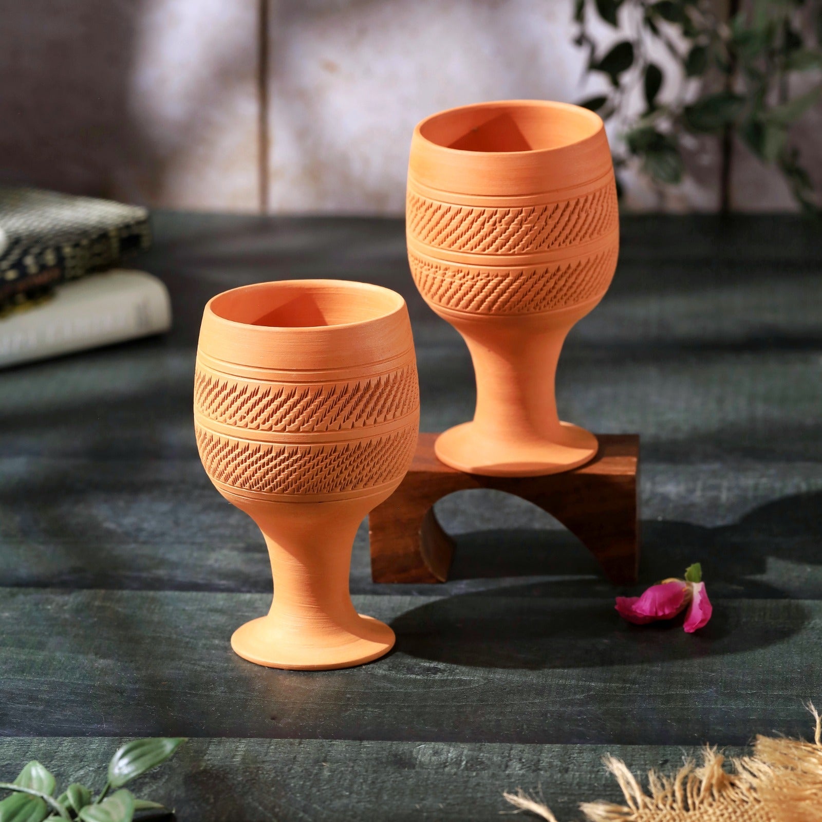 Handcrafted Natural Terracotta Special Juice Glass – Glasses & Tumblers on Brown Living™. SKU: DG-17. Img 10.