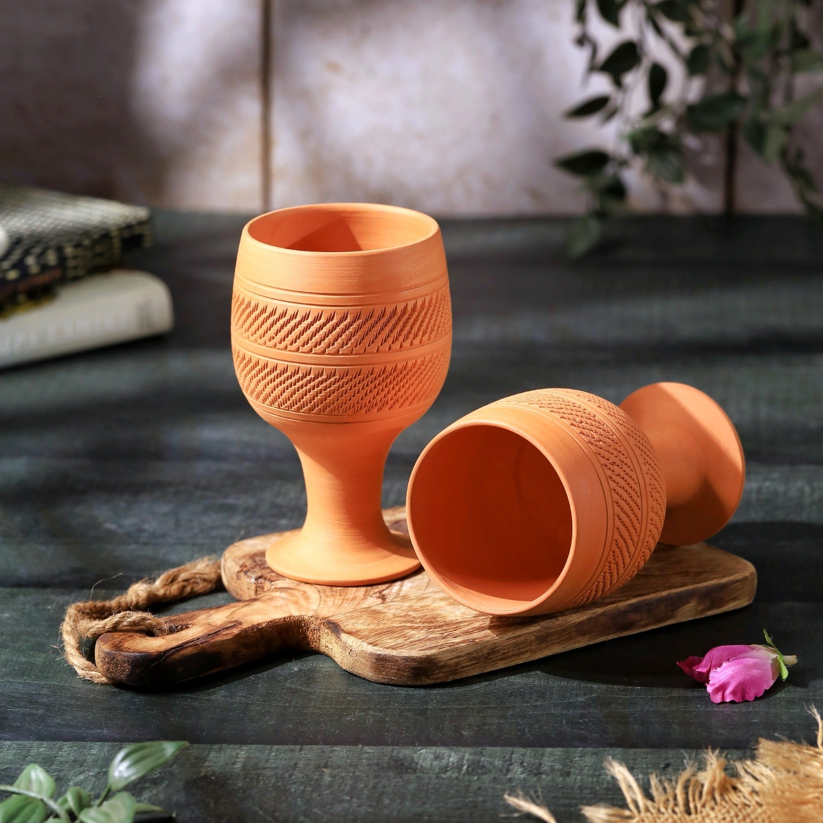 Handcrafted Natural Terracotta Special Juice Glass – Glasses & Tumblers on Brown Living™. SKU: DG-17. Img 11.