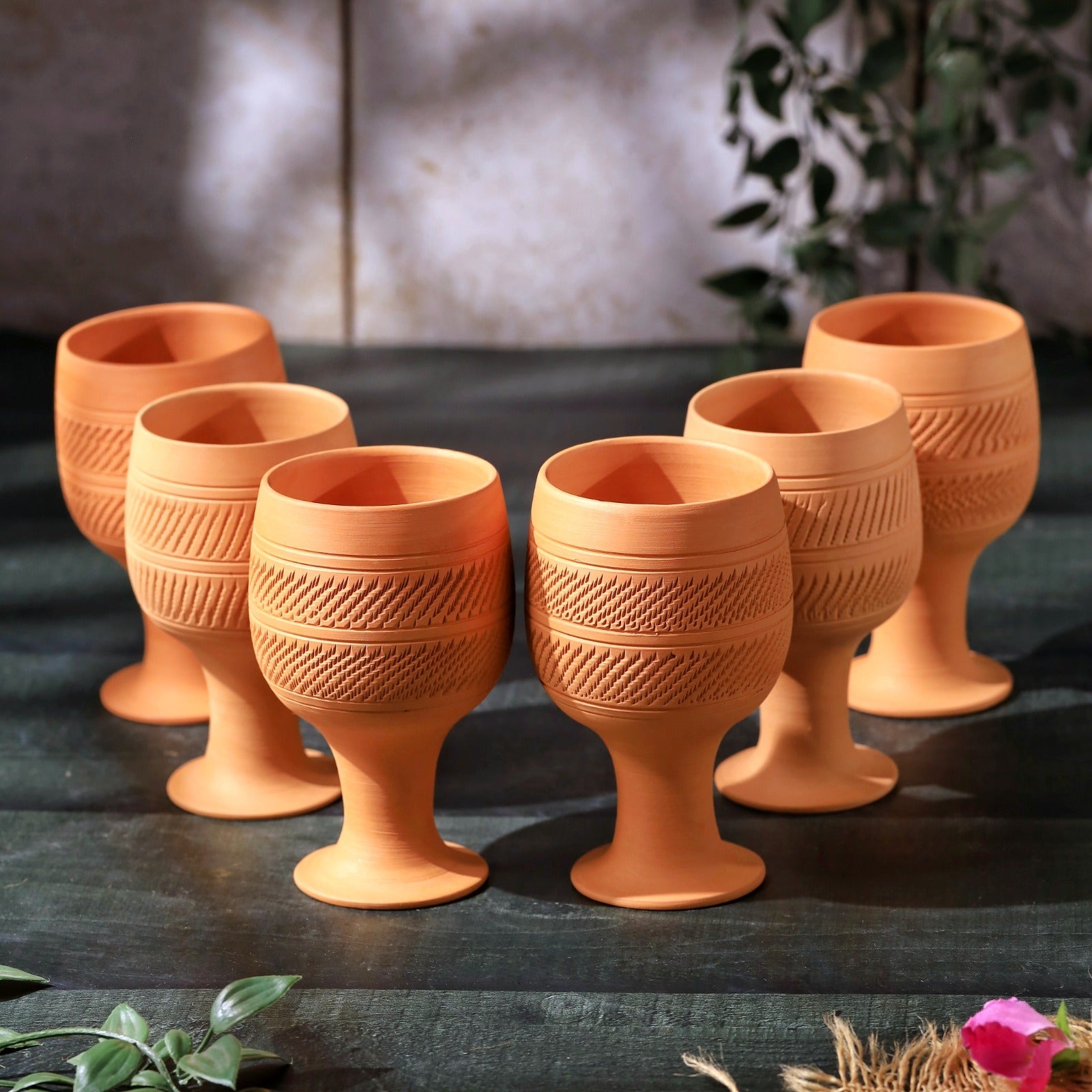 Handcrafted Natural Terracotta Special Juice Glass – Glasses & Tumblers on Brown Living™. SKU: DG-18. Img 5.