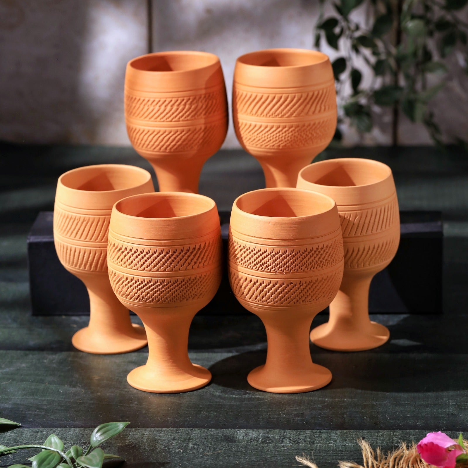 Handcrafted Natural Terracotta Special Juice Glass – Glasses & Tumblers on Brown Living™. SKU: DG-18. Img 4.