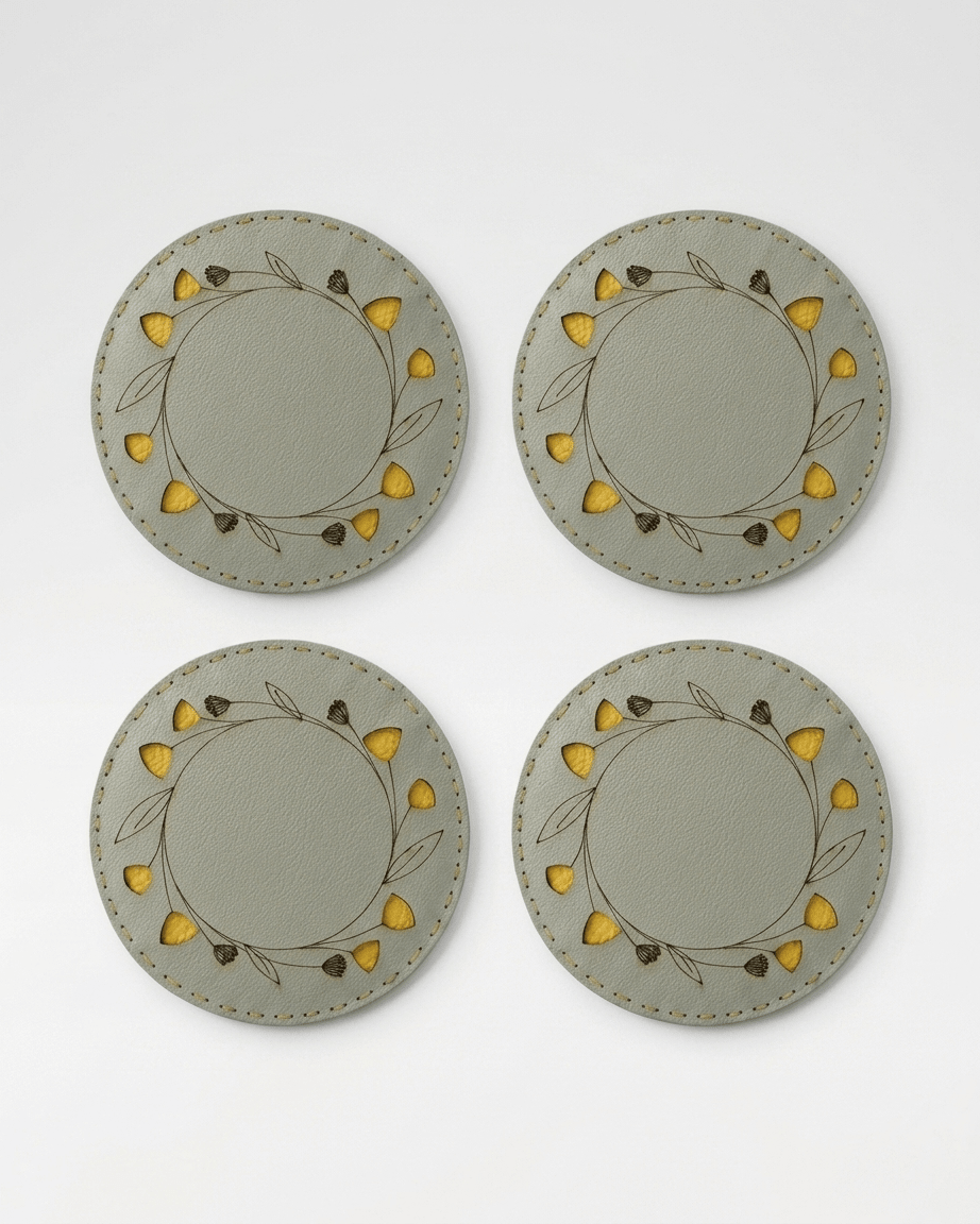 Handcrafted Tulip Cut-Out Coaster | Decorative Wooden Drink Coaster – Coasters on Brown Living™. SKU: COT32. Img 4.