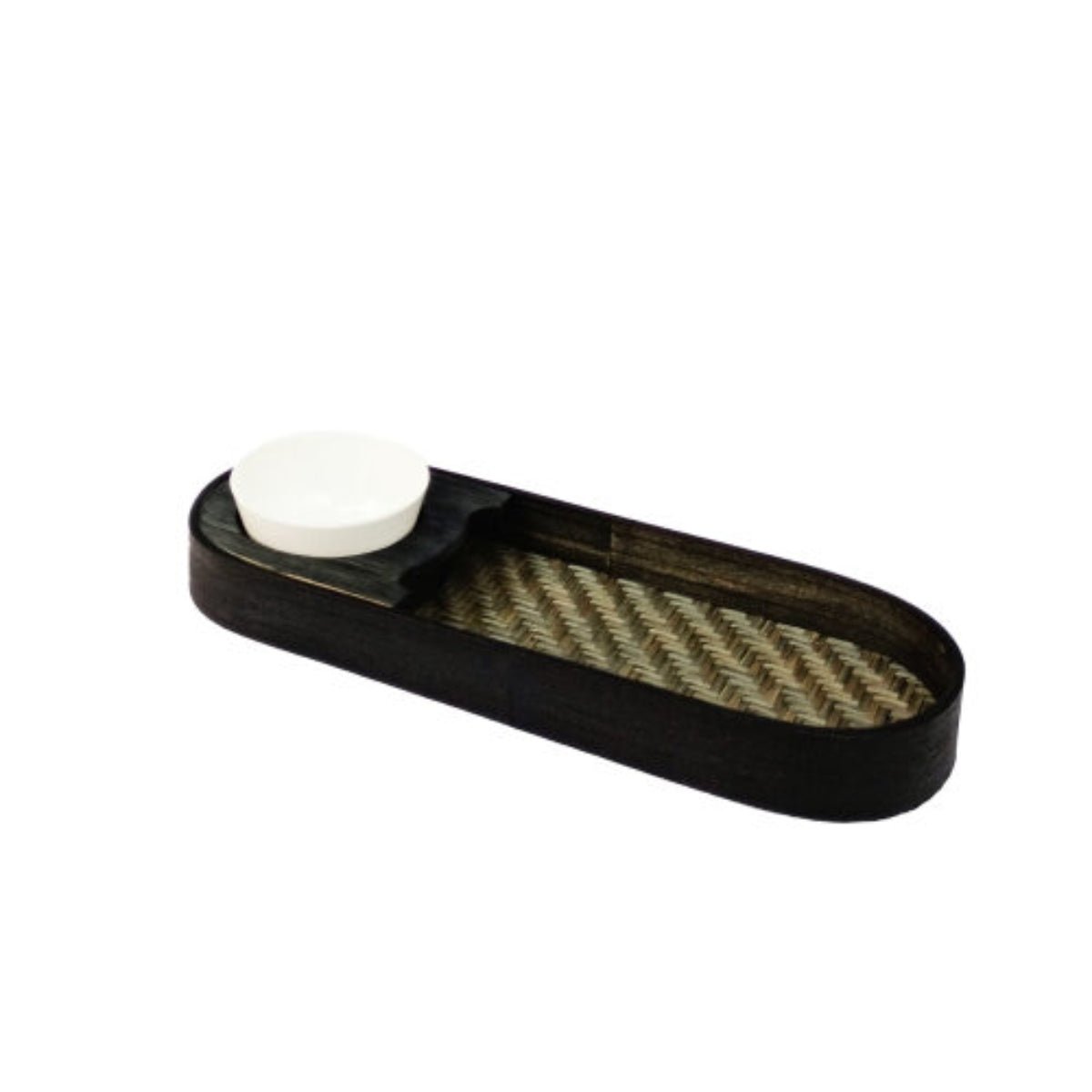 Handmade Bamboo Chip & Dip - Black – Trays & Platters on Brown Living™. SKU: TB55BLK. Img 1.