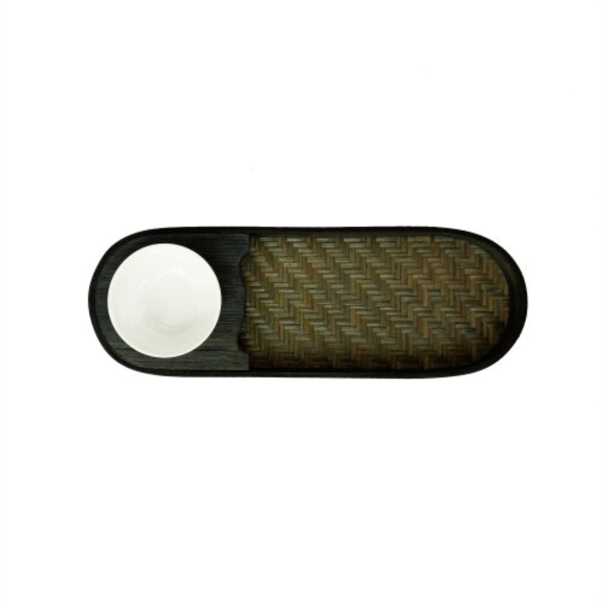 Handmade Bamboo Chip & Dip - Black – Trays & Platters on Brown Living™. SKU: TB55BLK. Img 4.