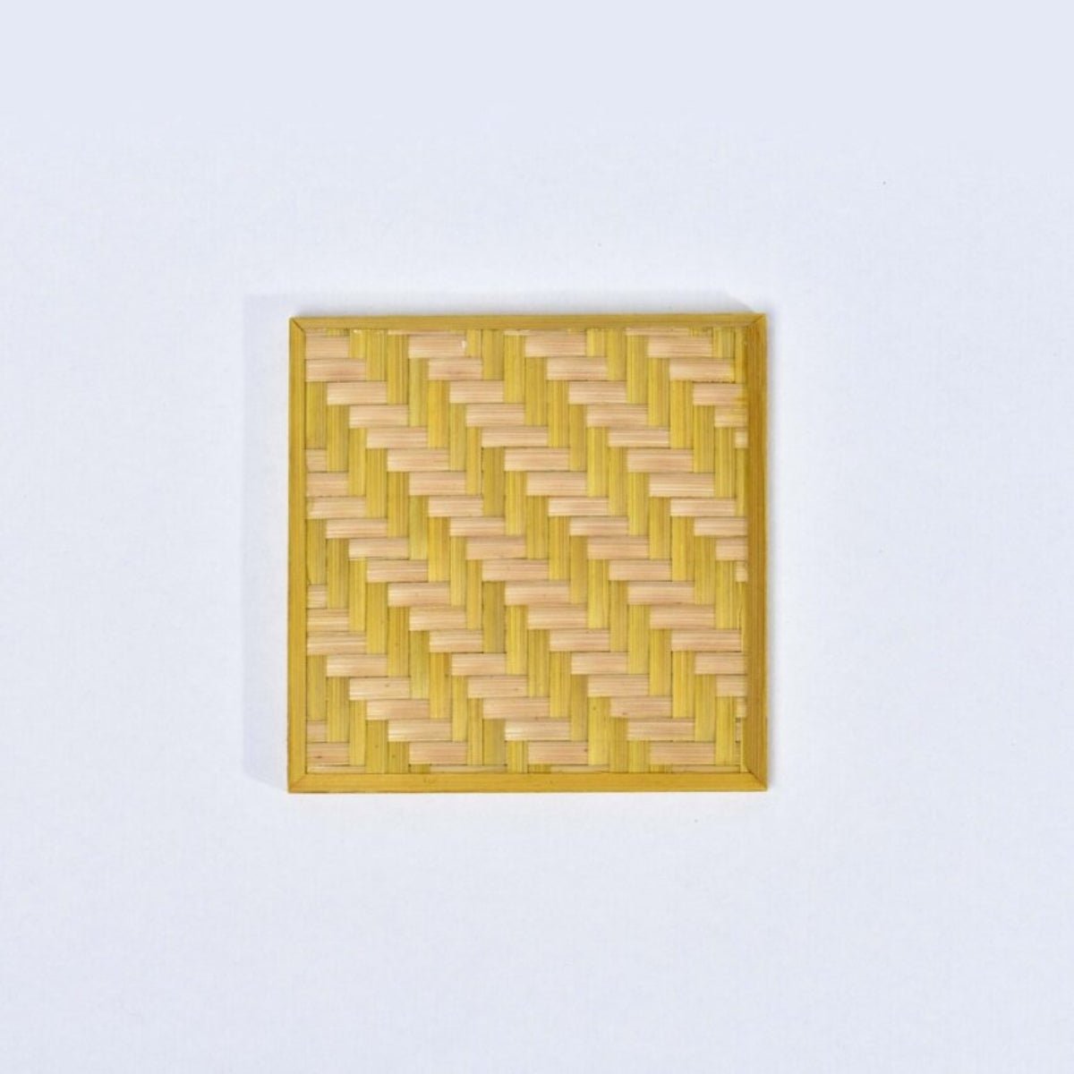 Handmade Bamboo Coasters - Yellow | Verified Sustainable by Brown Living™
