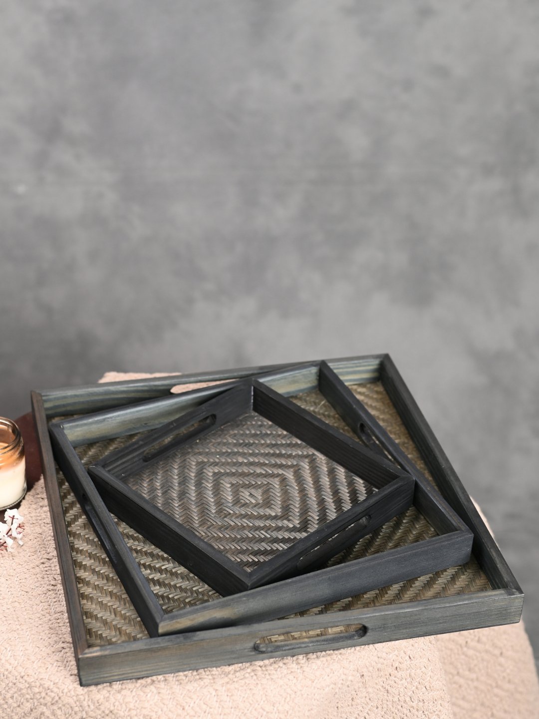 Handmade Bamboo Square Tray - Black – Trays & Platters on Brown Living™. SKU: TBL04BLK. Img 7.