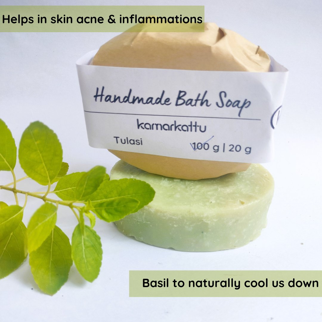 Handmade Bath soap - Tulsi | Pack of 2 | Verified Sustainable by Brown Living™
