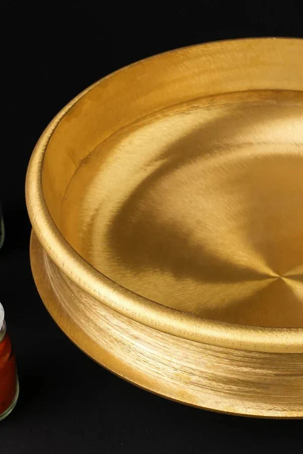 Handmade Bronze Uruli - Medium – Cookware on Brown Living™. SKU: Bronze - uruli/Chatti - 2880g - packof1. Img 3.