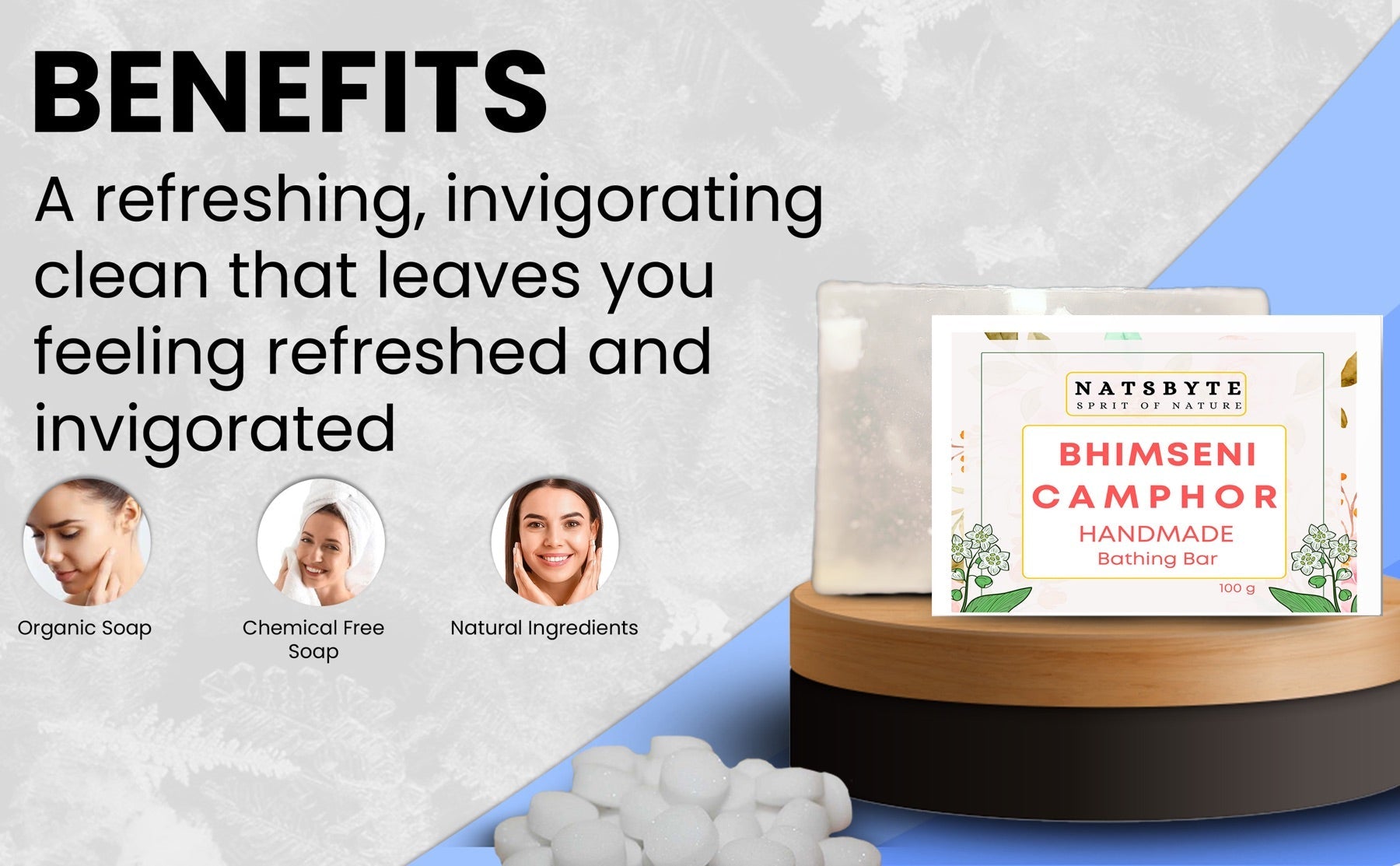 Handmade Camphor Soap for Bath - 120g | Verified Sustainable by Brown Living™