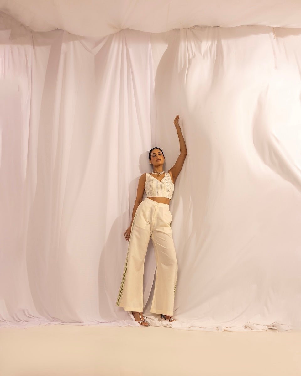 Handmade Kantha Crop Top – Sustainable Quilted Cotton Wear – Womens Top on Brown Living™. SKU: HOA - KAN - 112n. Img 4.