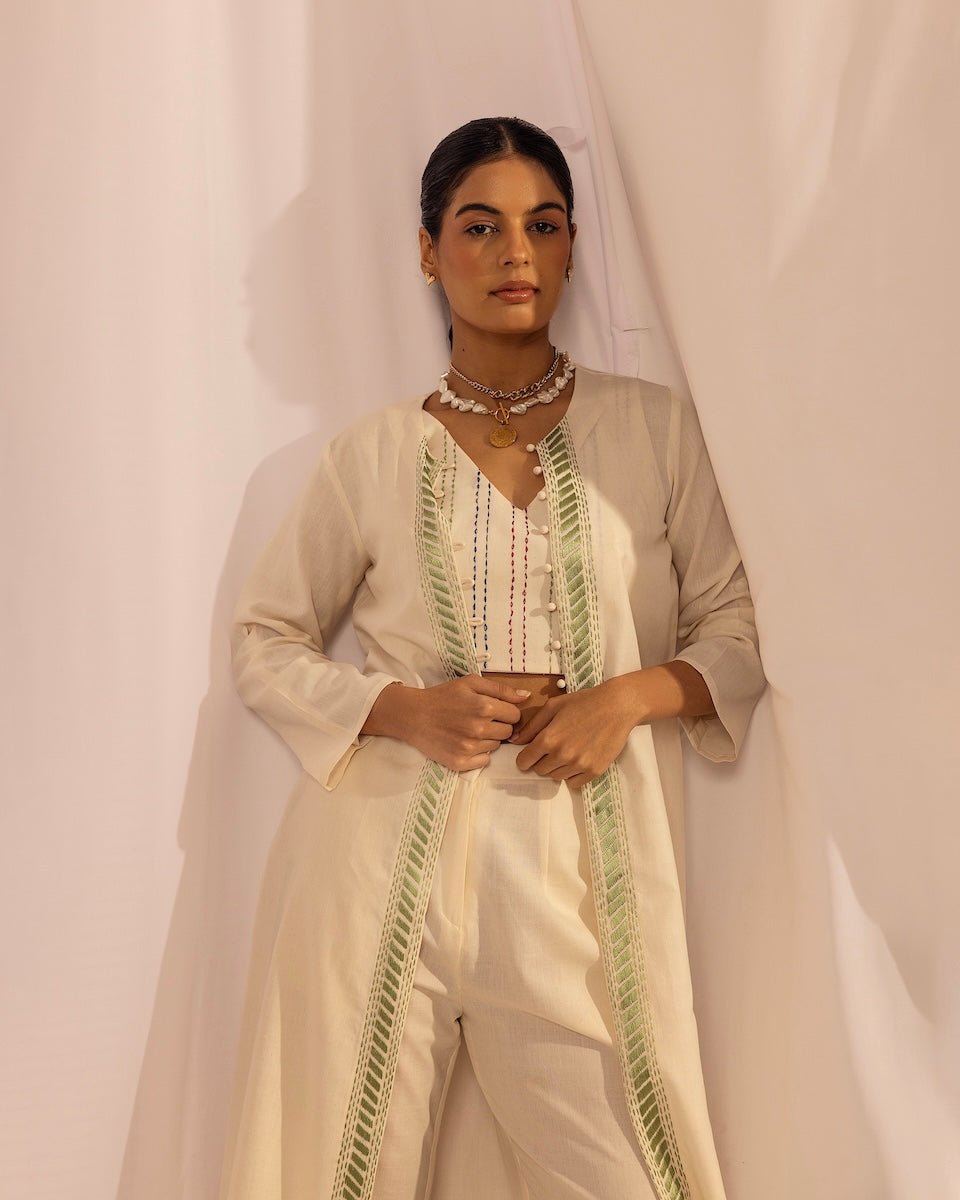 Handmade Kantha Crop Top – Sustainable Quilted Cotton Wear – Womens Top on Brown Living™. SKU: HOA - KAN - 112n. Img 5.