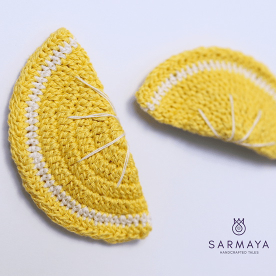 Handmade Lemon Crochet Hairclip (Set of 2) – Womens Accessories on Brown Living™. SKU: SARKID13. Img 3.