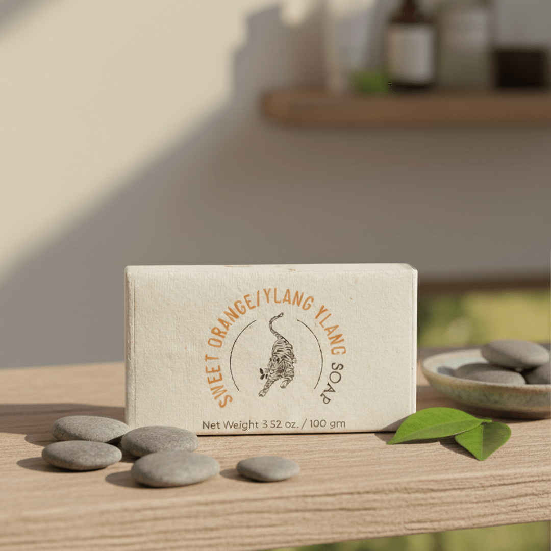 Handmade Moisturizing 100% Natural Sweet Orange & Ylang Ylang Soap – Soap on Brown Living™. SKU: FFSOOY100G. Img 1.